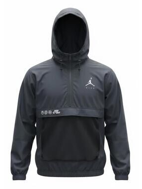 Nike Jordan Windbreaker Hoodie Jacket Black with Mesh Pocket